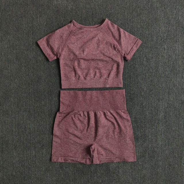 Seamless Crop Top and Shorts Set