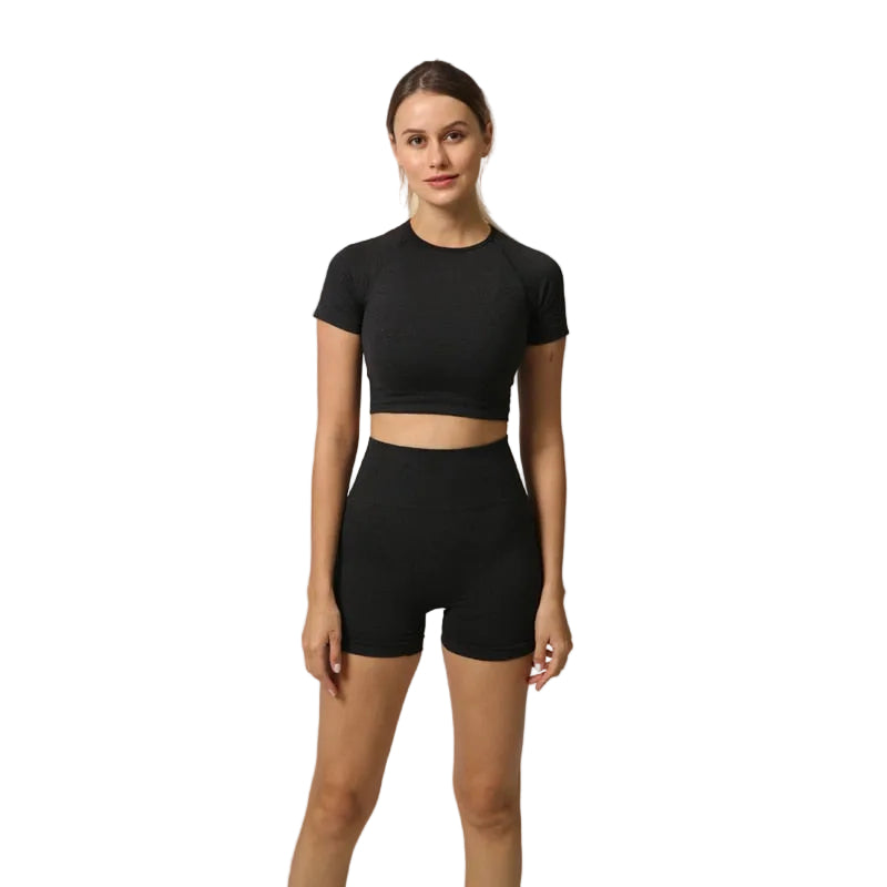 Seamless Crop Top and Shorts Set