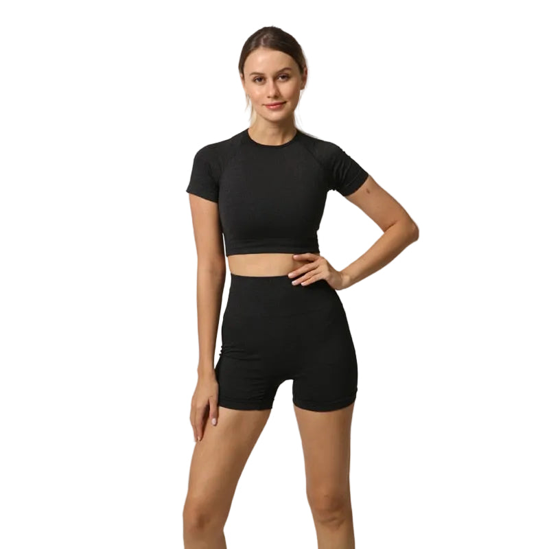 Seamless Crop Top and Shorts Set