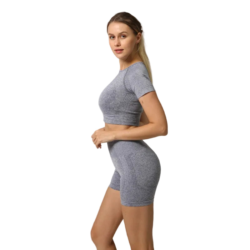 Seamless Crop Top and Shorts Set